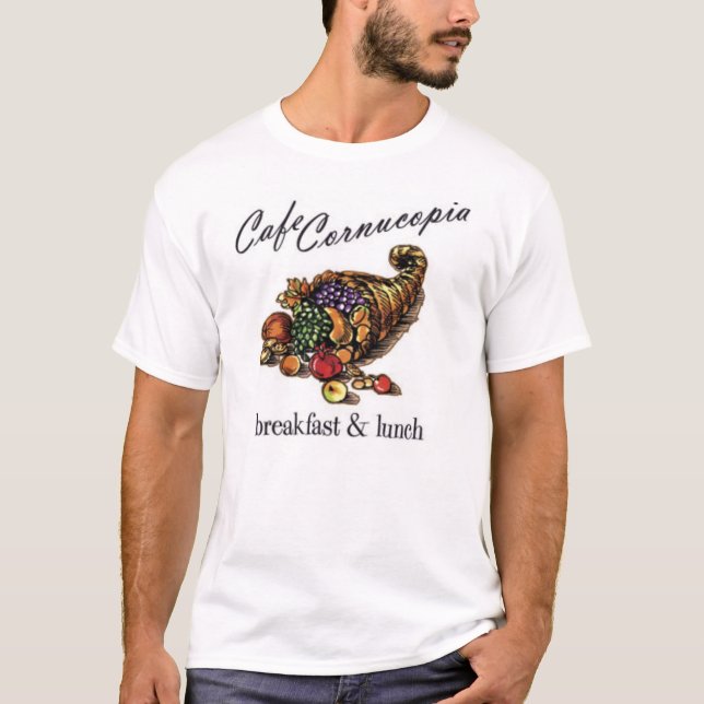 T-shirt Tee - shirt de corne d'abondance de café (Devant)