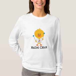T-shirt Tee - shirt de douille de poussin de maillet long