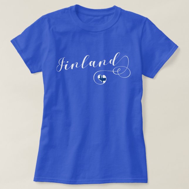 T-shirt Tee - shirt de la Finlande de coeur, finlandais, (Design devant)