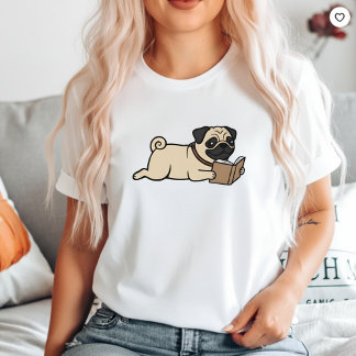 T-shirt Tee-shirt de lecture de chien Pug maman Pug drôle 
