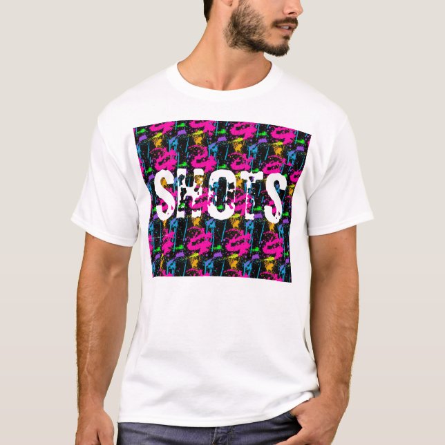 T-shirt Tee - shirt de néon de tirs (Devant)