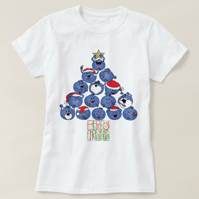 T-shirt Tee - shirt de Noël "Berry Christmas" (Design devant)