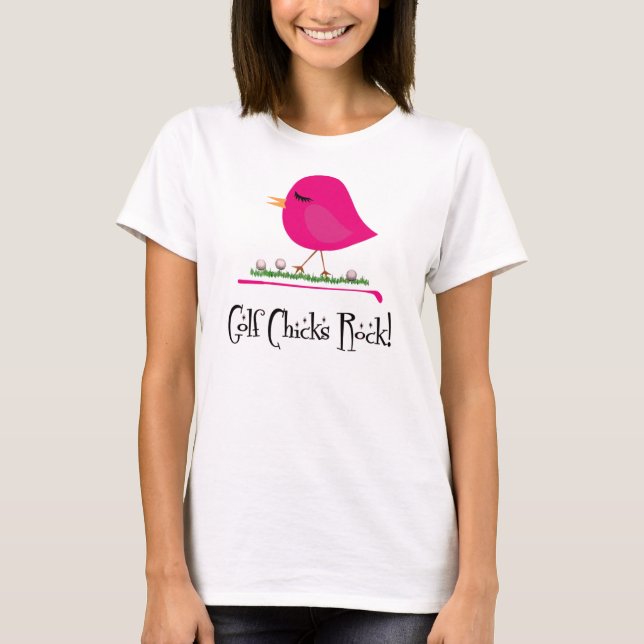 T-shirt Tee - shirt de roche de poussins de golf (Devant)