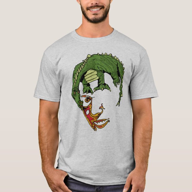 T-shirt tee - shirt d'illusion optique de visage de dragon (Devant)