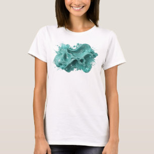 T-shirt Tee-shirt élégant sarcelle ART ABSTRAIT Statement
