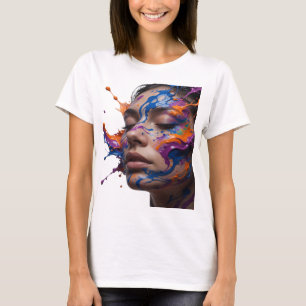 T-shirt Tee-shirt élégant violet avec éclaboussures de pei