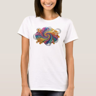T-shirt Tee-shirt graphique aux tourbillons colorés orange