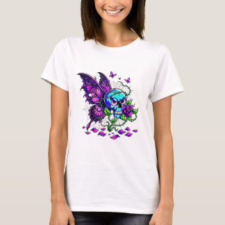 T-shirt Tee-shirt graphique crâne de papillon toxique 
