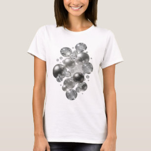 T-shirt Tee-shirt graphique d'art abstrait argenté moderne