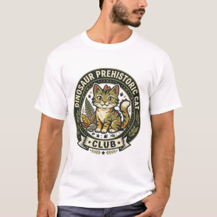 T-shirt Tee-shirt graphique d'art de chat préhistorique de