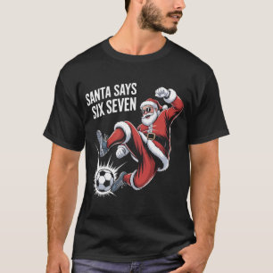 T-shirt Tee-shirt graphique drôle de Santa footballeur C