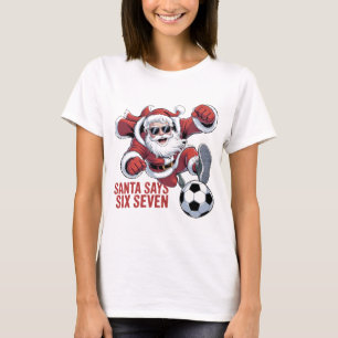 T-shirt Tee-shirt graphique drôle de Santa footballeur C