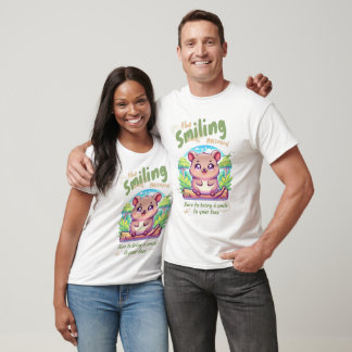T-shirt Tee-shirt graphique homme "Happy Pink Piglet Smili