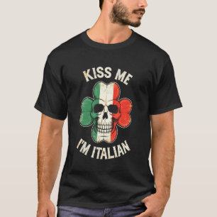 T-shirt Tee-shirt Kiss Me I'm Italian Saint-Patrick Shamro