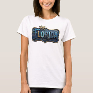 T-shirt Tee-shirt Modern Gold FLORIDA Statement