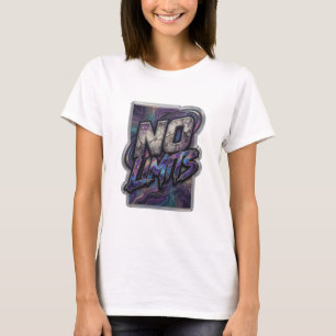T-shirt Tee-shirt Modern Silver slogan NO LIMITS