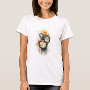 T-shirt tee shirt montres vintage avec fleurs