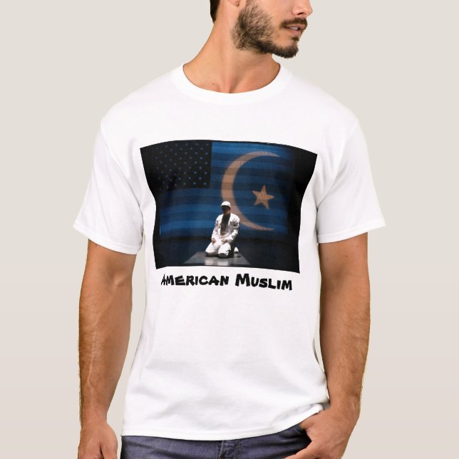 T-shirt Tee - shirt musulman américain (Devant)
