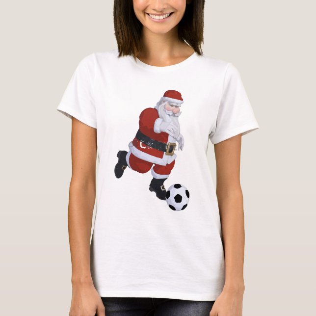 T-shirt Tee - shirt Père Noël de football (Devant)