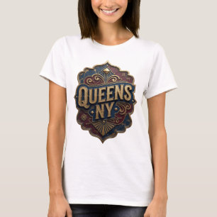 T-shirt Tee-shirt personnalisé Dynamic Gold QUEENS NY