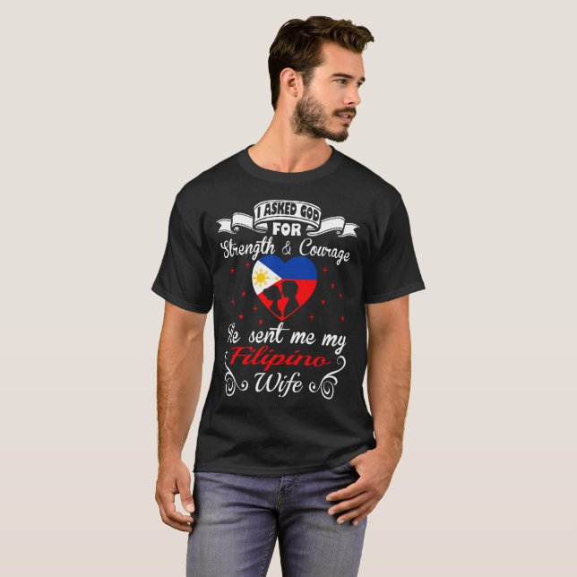 T-shirt Tee - shirt philippin demandé d'épouse envoyé par (Devant entier)