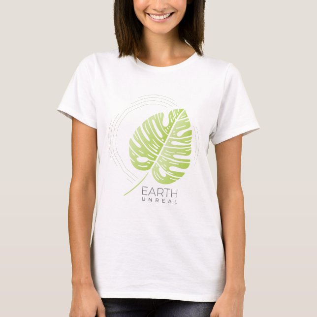 T-shirt Tee-shirt Philodendron Illustration à feuilles écl (Devant)