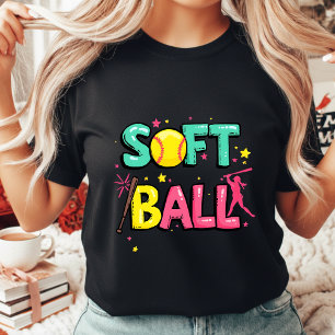 T-shirt Tee-shirt pour maman de softball féminin couleur b