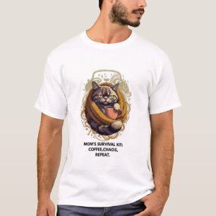 T-shirt Tee-shirt Powered by Sarcasm Cat 3 Heures de Som