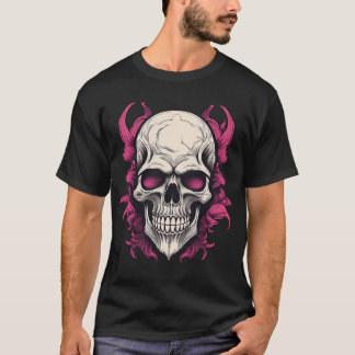 T-shirt Tee-shirt Psychedelic Skull numérique vibrant
