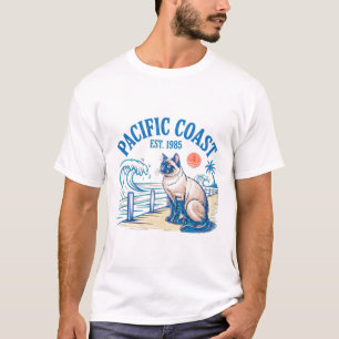 T-shirt Tee-shirt Rétro Chat d'Été - Cadeau Félin 1985
