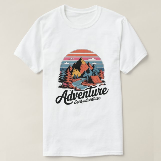 T-shirt Tee-shirt Seek Adventure : Cadeau de vacances idéa (Design devant)