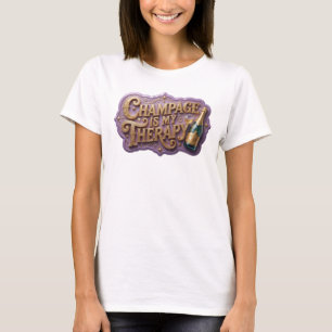 T-shirt Tee-shirt slogan CHAMPAGNE EST MA THÉRAPIE Orange 