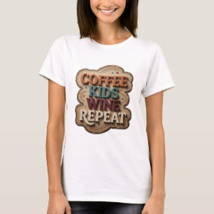 T-shirt Tee-shirt slogan Iconique Orange CAFÉ ENFANTS VIN 
