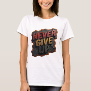 T-shirt Tee-shirt slogan Rouge ludique NE JAMAIS ABANDONNE