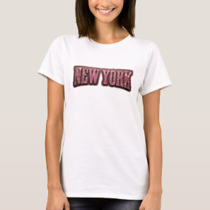 T-shirt Tee-shirt slogan rouge ludique NEW YORK