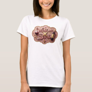 T-shirt Tee shirt slogan VINS ET RESTAURANTS Or ludique