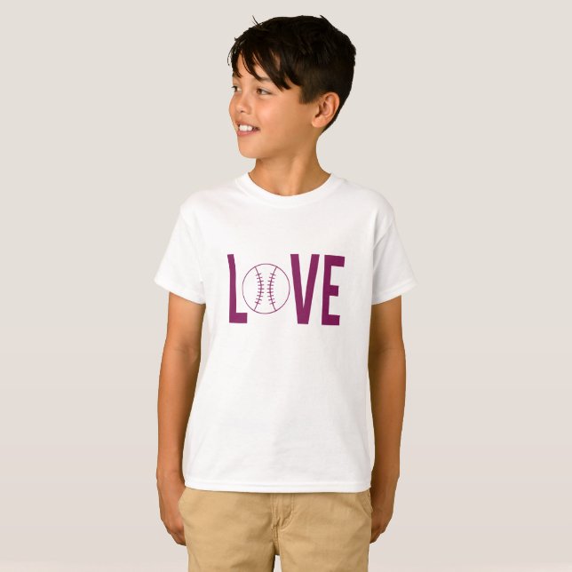 T-shirt Tee-shirt unisexe SSL pour enfants Love Baseball (Devant entier)