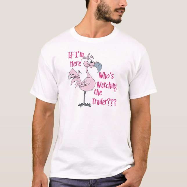 T-shirt Tee - shirts de la remorque à Flamant rose rose (Devant)
