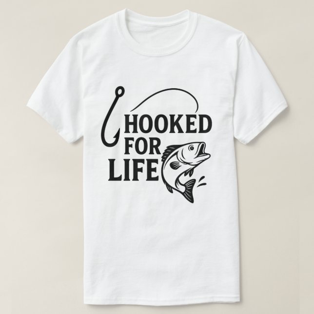 T-shirt Tee - shirts de pêche amusants - Serré pour la vie (Design devant)