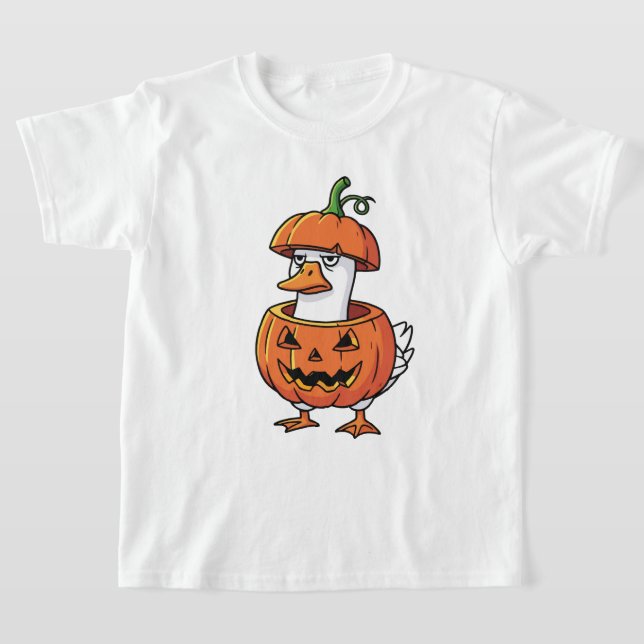 T-shirt Tee - shirts d'Halloween pour Citrouille de canard (Poser)