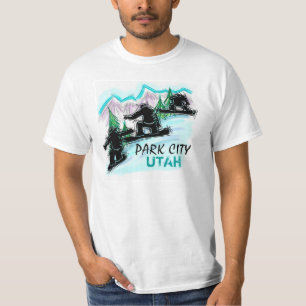 T-shirt tee turquoise de la valeur de snowboard Park City