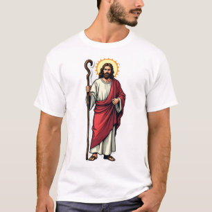 T-shirt Tee vintage gravure Jésus bâton de berger 2