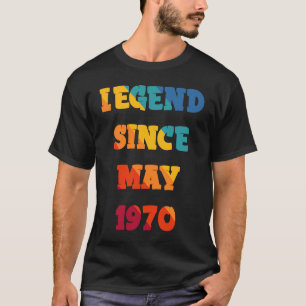 T-shirt TEEBIM Retro Légende Vintage depuis mai 1970 stupé
