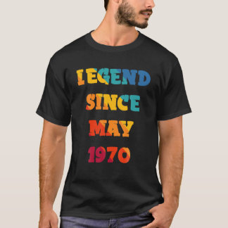 T-shirt TEEBIM Retro Légende Vintage depuis mai 1970 stupé