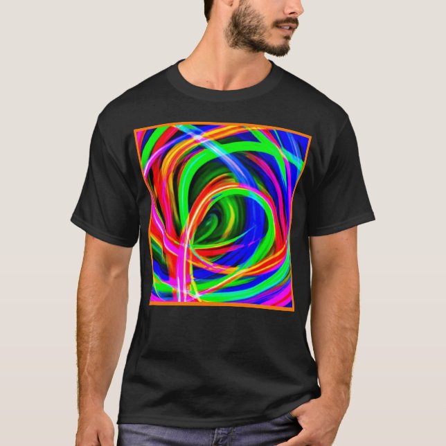 T-shirt Teintes Abstraites de néon dynamique (Devant)