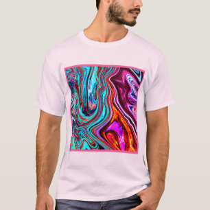 T-shirt Teintes Dynamiques et Vibrantes Motif Abstrait