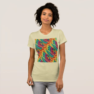T-shirt Teinture cravate Mélangée En Turquoise Violet Jaun