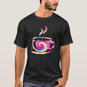 T-shirt Teinture d'aquarelle teinture arc-en-ciel café pou