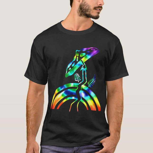 T-shirt Teinture psychédélique Champignons Trippy Rainbow  (Devant)