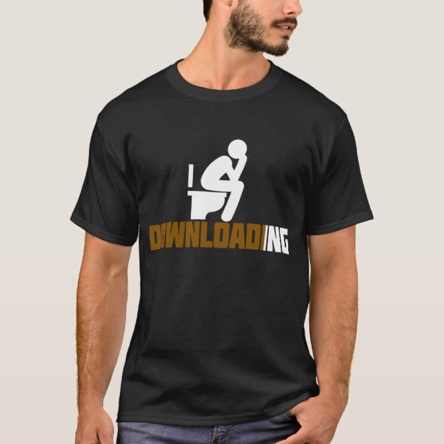 T-shirt Téléchargement - Drôle Sarcastique Toilette Poopin (Devant)